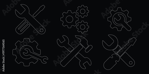 Mouse cursor icons. Linear style. Vector icons