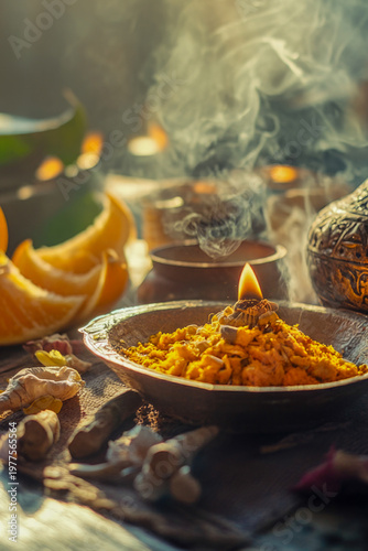 A bowl of food sitting on a wooden table, perfect for everyday use or as a prop in your photography or film projects. vertical frame