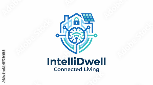 This logo represents the IntelliDwell brand, symbolizing connected living with technology, showcasing innovation and modernity in smart home solutions.