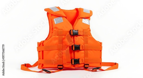 Bright orange life jacket personal flotation device for water safety