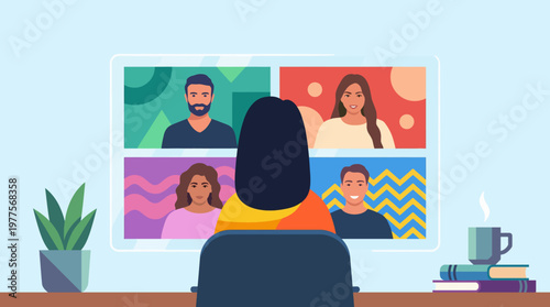 A lively virtual meeting showcasing diverse participants interacting through a digital platform, representing the shift toward remote collaboration in modern communication.