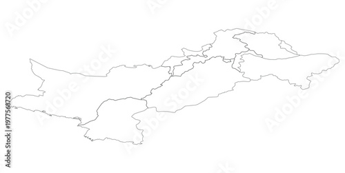 map of pakistan without color