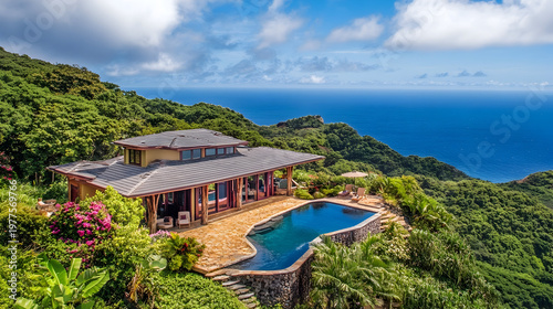 Luxury island villa with ocean views and private pool