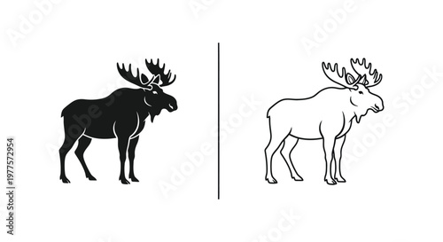 Moose vs Elk: Key Differences Illustrated Vector