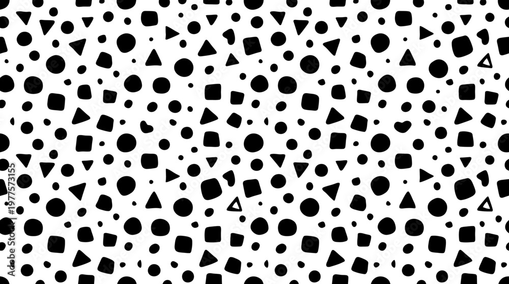 Fototapeta premium Black and white geometric shapes pattern.