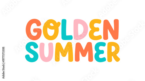 Golden Summer Colorful Text Logo.