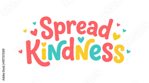 Spread Kindness Colorful Text Logo.