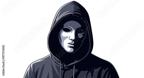 Anonymous hacker wearing a mask and hoodie, representing cybercrime and online anonymity.