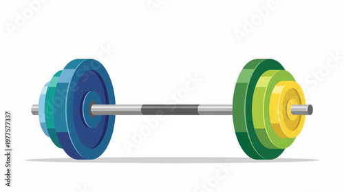 This dynamic illustration features a vivid, multicolored dumbbell that symbolizes strength training, fitness, and an active lifestyle through its artistic and engaging design.