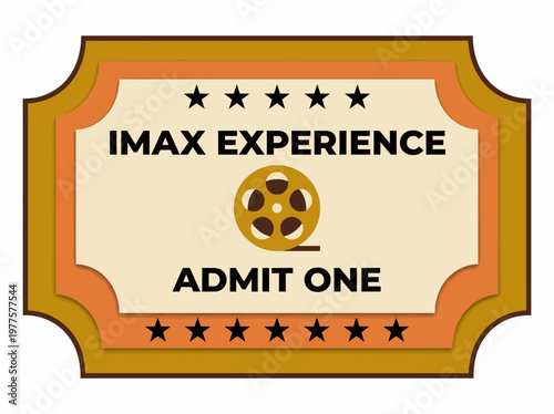 Tableau sur toile This artistic design displays an IMAX movie ticket, capturing the excitement and immersive experience of watching films in a premium format for avid cinema lovers