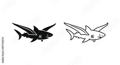 Shark Vector Icons Designs & Illustrations Vector