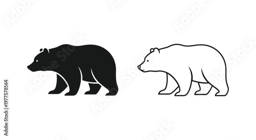Black Bear vs Polar Bear Comparison Guide Vector
