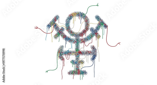 Abstract colorful symbol with flowing elements