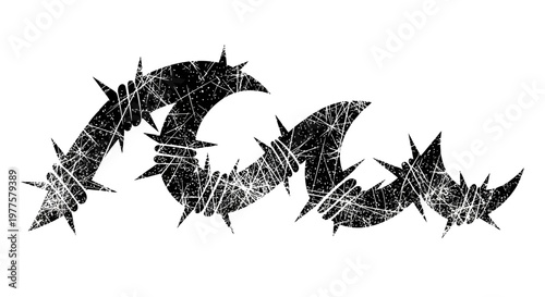 Distressed Barbed Wire Grunge Texture