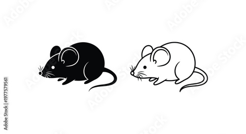 Black and White Mouse Vector Designs Vector