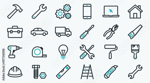 Home Maintenance and Service Industry Icon Collection