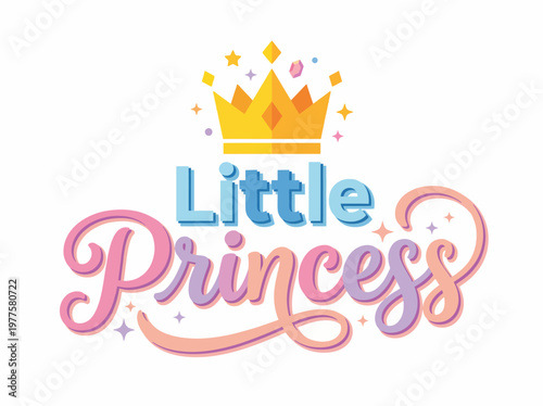 A vibrant and playful design featuring a crown and a heartwarming title, perfect for a little princess theme, evoking joy, magic, and fairy tale vibes for young audiences.