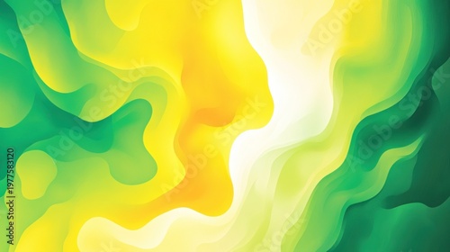 Abstract green and yellow wavy background.