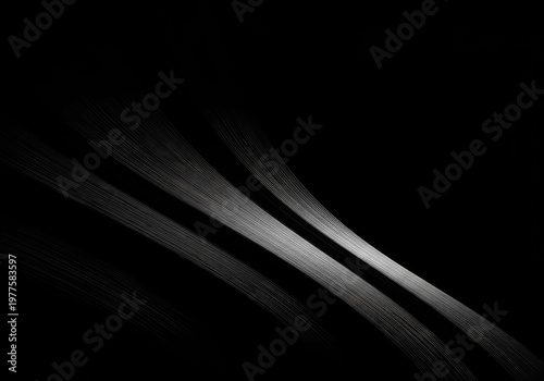 High contrast monochrome abstract background featuring curved lines and dark shadows creating a striking visual texture and modern mood, composition, line, form