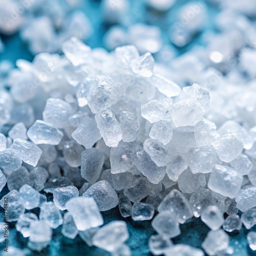 Salt Crystals Macro Detail White Background Texture Photography Close-Up Food Ingredient Article