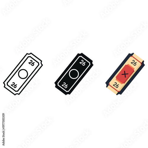 Illustrations of three different types of resistor symbols used in electronics