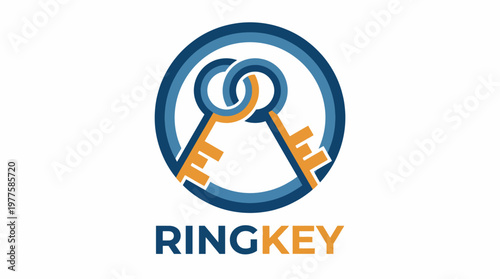 This modern logo design features interlocking keys symbolizing security and accessibility, ideal for businesses focused on technology, security, and innovative solutions.
