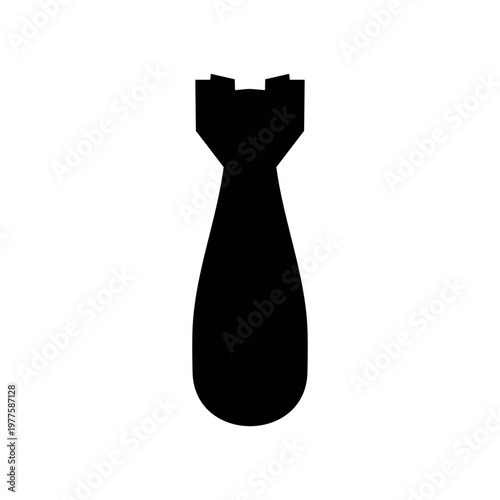 Nuclear bomb silhouette vector flat illustration design.