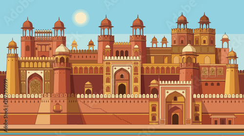 This impressive illustration of a grand fortress conveys historical significance and architectural beauty, capturing the essence of a rich cultural heritage and timeless strength.