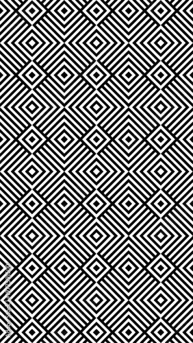 Seamless diamond tile pattern, repeated tilted squares forming a connected mesh structure, black line pattern, symmetrical geometry, modern vector art.