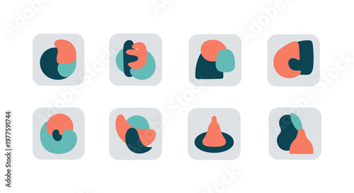 Collection of abstract geometric shapes icons.