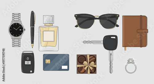 Collection of personal everyday items.