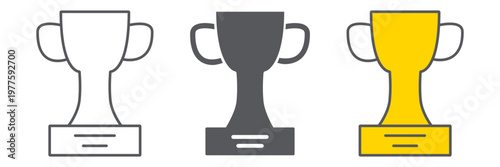 Winner cup line icon, champion and goblet, trophy sign, vector graphics, a linear pattern on a white background.