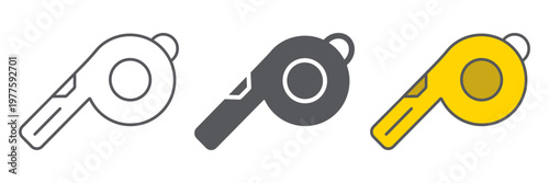 Whistle line icon, equipment and sport, blower sign, vector graphics, a linear pattern on a white background.
