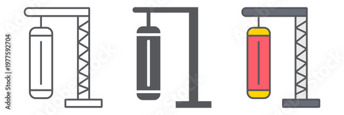 Punching bag line icon, sport and kick, boxing sign, vector graphics, a linear pattern on a white background.