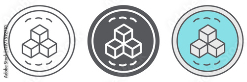 Sugar line icon, food and sweet, sugar cubes sign, vector graphics, a linear pattern on a white background.