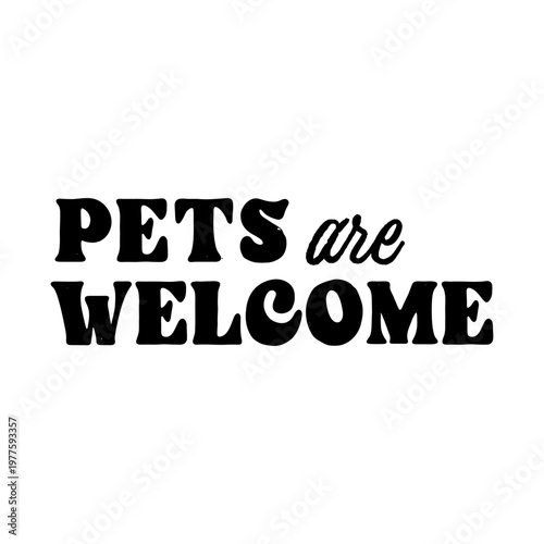 Pets are welcome banner simple icon pet friendly places
