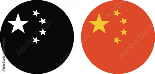 Comparison of the samoa and china national flags featuring prominent stars.