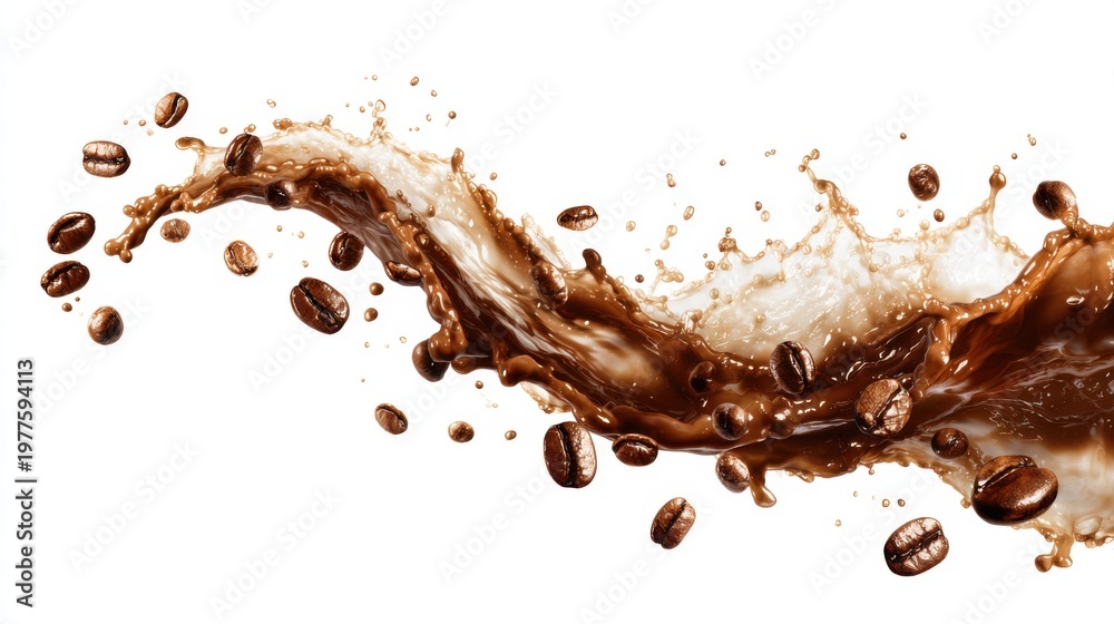 Fototapeta premium a lot of coffee benas flowing like in an ad 