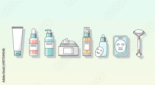 Cosmetic products and beauty tools.
