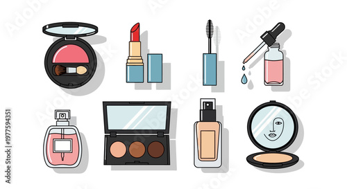 Collection of various makeup products.