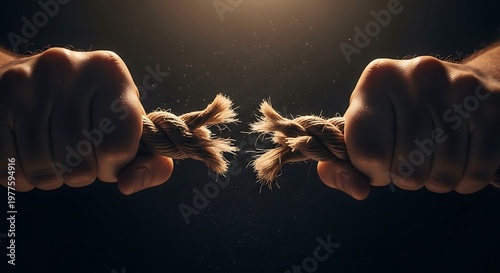 Hands gently holding a small kitten in a dark setting