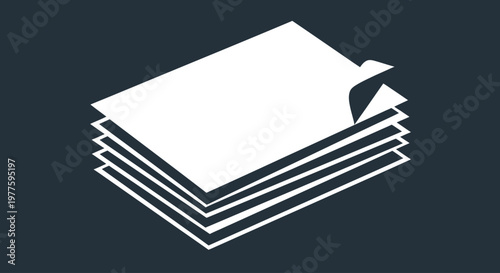 Stack of Blank White Paper Sheets.