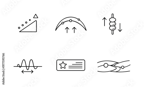 Behavior-Informed Icons. Line style icons of behavior-informed difficulty: engagement-delta dot, dynamic-rule arc, scaling