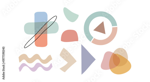 Vibrant Abstract Geometric Shapes Composition Artwork.