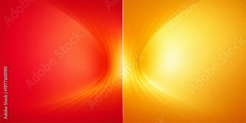 Schilderij op canvas abstract orange background with bright light waves and smooth colorful vector de