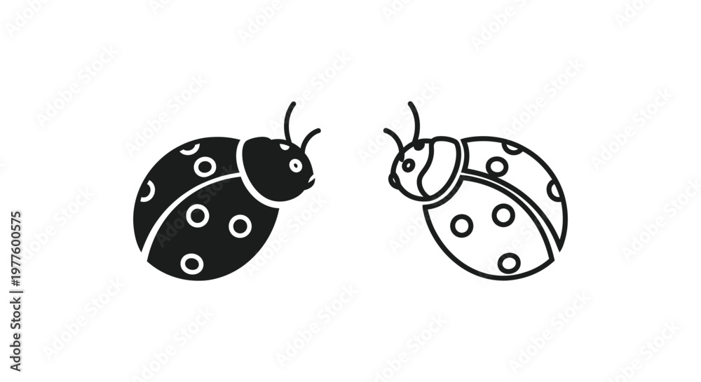 Fototapeta premium Cute Ladybugs Design for Kids Learning Vector