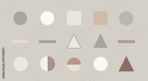 Geometric Shape Collection On Minimal Background.