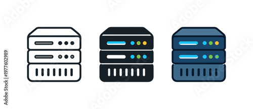 Operational upgrade outcome represented by a compact server cube with ventilation slots and indicator dots viewed straight on as