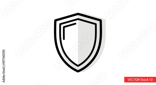 Shield icon protection symbol security logo vector graphic