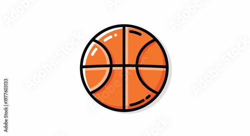 Orange Basketball Ball Icon Sports Equipment